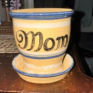 Handcrafted 'Mom' Planter with Saucer